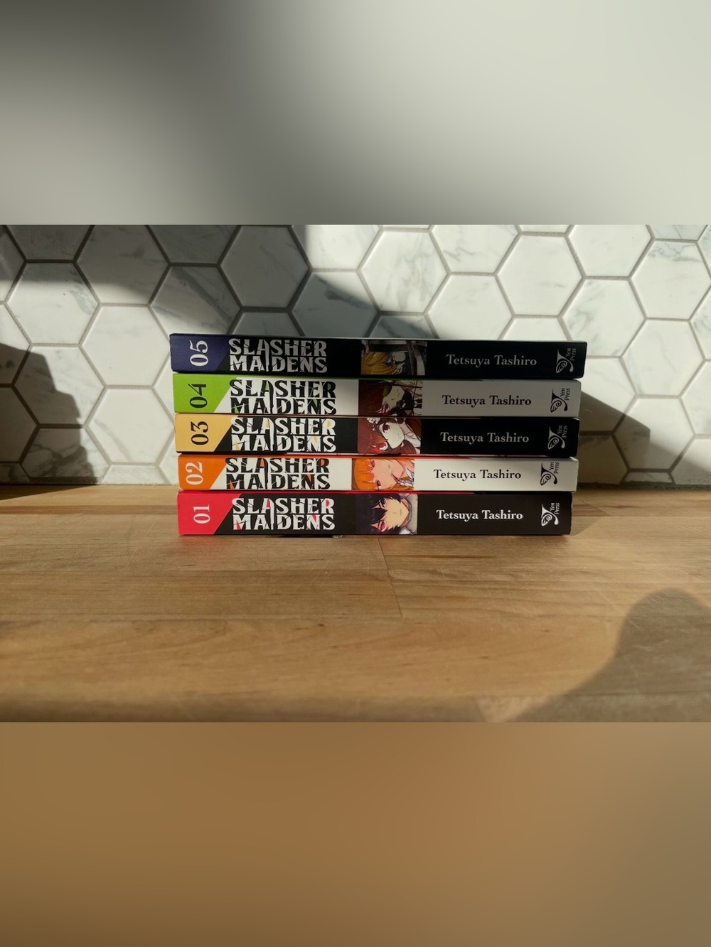Slasher Maidens Volumes 1-5 Manga Set by Tetsuya Tashiro - Multicolor Spines